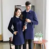 Abrigo de lana grueso para negocios Ropa formal de longitud media para mujer Ropa de trabajo para recepción de hotel Ropa de verano Abrigo unisex para hombre y mujer