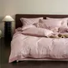 Conjunto de cama de quatro peças, espesso, 100% algodão, escovado, com 60 peças, apresentando um padrão floral francês vintage de algodão puro, adequado para outono e inverno