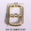 Diámetro interior 9 mm Hebilla japonesa ovalada cuadrada chapada en oro Hebilla de ajuste de correa de hombro de mochila Accesorios decorativos para zapatos de hombre