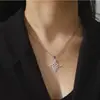 Acero Inoxidable Cuarteto Nudo Celta Nudo Hueco Collar de Acero de Titanio Cadena para Clavícula de Color Resistente para Mujer Accesorios Simples