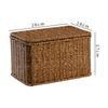 Caja de Almacenamiento Estilo Europeo Transfronterizo Organizador de Ropa para Dormitorio con Tapa Cesta de Almacenamiento Tejida de Ratán Cesta de Almacenamiento para Armario con Tapa