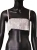 Top Regata Liso Forrado AYJ2026 Transfronteiriço Amazon para Bares e Boates com Strass Brilhante DYJ20168