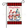 Bandeira de Jardim de Natal Nova Transfronteiriça Boneco de Neve de Natal Xadrez Linho Decoração de Jardim Externa Bandeira de Feriado
