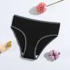 Novas cuecas femininas de algodão puro com fio, cor sólida, cintura alta, quadril, respirável, camada dupla, calcinhas para meninas, lote direto da fábrica