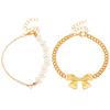 Amazon Colgante de Lazo Grande Irregular Imitación Perla Costura Pulsera de Cuentas Traje Joyería Dulce Linda