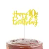 Topper Digital de Pastel de Feliz Cumpleaños con Papel Brillante para Decoración de Pastel de Fiesta de Cumpleaños