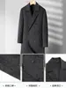 Otoño/Invierno 2026 Abrigo Largo de Lana de Doble Faz con Botones Dobles para Hombres de Mediana Edad y Mayores Chaqueta Cálida de Negocios