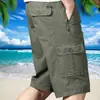 Shorts de Roupa Externa de Verão Masculino Shorts de Praia Casuais para Casa Calças de Praia de Alta Qualidade Calças Capri 100% Algodão