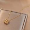 Collar para Mujer, Estilo Nuevo, Dos Formas de Usar, Apertura y Cierre Corazón a Corazón, Flor de Cuatro Hojas, Corazón de Amor a la Moda, Cadena Plegable para Clavícula, Estilo Corto al por Mayor