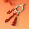 Llavero de Arena Roja de Alto Contenido, Colgante para Bolso de Cinabrio Natural Genuino, Amuleto de Nube Auspiciosa, Adorno, Venta Directa del Fabricante