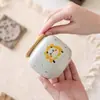 Pequeno Recipiente de Chá de Cerâmica Panda 30g com Esmalte Cinza, Recipiente Portátil Selado para Armazenamento de Chá e Pó de Fragrância com Logotipo Personalizado