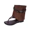 Sandalias romanas de tanga retro para mujer con aumento interno de altura, impresionantes y a la moda con un toque de alta gama, botines, botas cortas, botas de tacón grueso, modernas