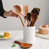 Espátula de Madeira de Acácia Conjunto de Utensílios de Cozinha Conjunto de Ferramentas de Cozinha Escumadeira Colher Colher de Sopa Colher Escorredora Colher de Arroz Conjunto de Colheres para Macarrão Transfronteiriço