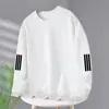 Sudadera para hombre, nuevo modelo primavera y otoño 2025, cuello redondo, corte holgado, top de otoño sin capucha, chaqueta de manga larga para adolescentes
