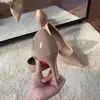Zapatos de tacón alto color nude para mujer, nuevo modelo otoño 2024, suela roja, corte lateral, punta fina, sexy, versátil, tacones de aguja profesionales