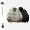 Jaqueta de Inverno Acolchoada Estilo Japonês Retrô Origteen Masculina Tendência Gola Alta Quente 90 Penugem de Pato Branco Jaqueta Yr141