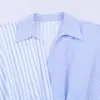 Camisa de Popelina a Cuadros, Bolsillo, Manga Ancha, Patchwork Rayado, Estilo Europeo y Americano, Venta Caliente de Aliexpress 2026