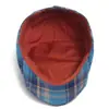 Boina Xadrez Primavera e Verão Feminina Chapéu Frontal Casual Versátil Masculino Boné com Aba Proteção Solar Chapéu Retrô Algodão Estilo Fino