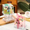 Caja para Pastel Mousse Elevada de 3 y 4 Pulgadas, Base Cuadrada y Redonda, Caja Transparente Desechable de Ampolla para Tiramisú