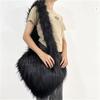 Chica Popular Sale a la Calle con Nueva Bolsa de Peluche de Amor Europea y Americana Imitación Piel de Mapache Felpa Gran Capacidad Bolso Cruzado Bolso de Hombro