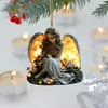Novo produto: Enfeite de Anjo Acrílico Plano 2D com Asas, Decoração de Carro, Decoração de Pendurar em Casa, Estilo Europeu, Presente de Aniversário