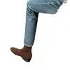 Salto oculto~Botas finas de camurça com salto plataforma estilo coreano para mulheres 2024 botas curtas retrô para mulheres baixinhas Botas Chelsea