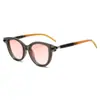 Gafas de Sol Cat-Eye de Estilo Europeo y Americano de Moda con Doble Esquema de Color, Gafas de Sol de Moda Urbana, Gafas Versátiles Lisas Anti-Luz Azul Sin Graduación