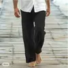 Nuevos Pantalones Sueltos Casuales de Otoño para Hombre, Bragueta Frontal, Cordón, Bolsillo, Pierna Recta, Cómodos, Suaves, Moda de Playa
