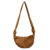 Bolsa baguette axilar feminina bolsa pequena bolsa de chifre PU ombro transversal peito bolsa dumpling versátil bolsa de textura de nicho