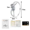 Anel de Moissanita em Prata Esterlina S925 Anel Feminino Anel de Diamante Amor Entrelaçado Anel de Cauda Tiktok Kuaishou Transmissão ao Vivo Fonte de Mercadorias Dropshipping