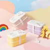 Lonchera Infantil, Lonchera para Estudiantes y Trabajadores de Oficina, con Cubiertos, Aptas para Microondas, Grado Alimenticio, Calentables, Lonchera Bento Compartimentada