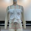 Camisola Francesa para Mujer Estilo Nuevo Estilo Palacio Encaje Malla Delgada Cintura Ajustada Top Camisola Su3066