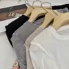 Camiseta Base Trenzada de Lana Tencel con Botones de Concha, Camiseta Henley de Cuello Redondo Amigable con la Piel, Camiseta Holgada Adelgazante de Manga Larga