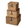 Caixa Rattan Tampa Retrô Cesta Tecida à Mão Bambu Cesta de Armazenamento Bambu Tecido Mesa Cesta de Bambu Tecida Caixa de Presente Lembrança Atacado