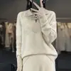 2026 Nuevo Estilo Otoño Temprano Cuello Solapa Forma de Diamante Hueco Botón Ajuste Holgado Adelgazante Elegante Punto 100% Lana para Mujer para Ir al Trabajo