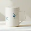 Tazas de Cerámica de las Dinastías Tang y Song, Tazas de Té Creativas Pintadas a Mano, Vasos de Agua Personales para Oficina con Filtro, Tazas de Té para Regalo