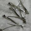 Pinza de pico de pato larga plateada de 80 mm, pinza inferior, diseño artesanal, accesorios para el cabello, venta directa de fábrica al por mayor
