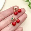 Aleación de Zinc Serie de Frutas Cereza Roja 3D Kit de Materiales para Llavero DIY Pendiente Accesorio de Joyería