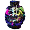 Comercio exterior transfronterizo popular impresión digital 3D suéter de manga larga para hombre europeo y americano thriller de terror sudadera con capucha de graffiti abstracto