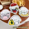 Lindo cachorro de caricatura, colgable, engrosado, toalla de mano súper absorbente, toalla cuadrada pequeña de forro polar de coral, doble uso para cocina y baño