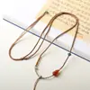 Corda de Pingente Universal de Cabaza de Ágata Tecida à Mão, Pedra de Oliva, Conta de Bambu, Novo Estilo Chinês, Corda para Pendurar Feminina, Atacado