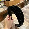 Novo Estilo Outono e Inverno 2025 Faixa de Cabeça de Veludo Estrelado de Aba Larga para Sair, Grampo de Cabelo Versátil de Topo Alto