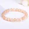 Pulsera de Piedra Ojo de Gato Blanca, Pulsera de Ojo de Gato Moderna y Versátil para Niñas, Joyería Redonda para la Mano, Disponible en 24 Colores