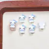 Lindos Accesorios de Arte para Uñas de Dibujos Animados Gato Kt de Cuero Negro Resina Estéreo Accesorios de Uñas Portátiles Accesorios de Hellokitty Sentado