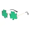 Calle. Gafas de Sol Verdes del Día de San Patricio Trébol Irlandés Trébol de Cuatro Hojas Pantalla de Lámpara Accesorios de Decoración para Fiesta de Disfraces