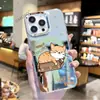 Caixa de Papelão Fofa Mais Vendida da Lazada Gato Laranja Capa Protetora Espelhada para iPhone 17 Pet Fofo Capa para Celular Apple 18Pro