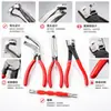 Cortador de Terminal de Bateria Automotiva Serrilhado 8 Polegadas Vermelho Preto Alta Dureza Em Estoque Envio Rápido Cabeça Curva Cabeça Reta Grampo de Tubo Pé de Cabra