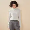 Top de Cashmere de Alta Costura Pronto para Vestir 2026 para Mulheres, Gola Alta Dobrada, Macio e de Gola Alta, Tricô de Cashmere Solto