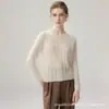 Novo Suéter Feminino de Veludo e Cashmere Outono/Inverno, Camisa Básica de Manga Longa com Gola Redonda, Top de Tricô Pulôver Vintage com Tranças