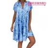 2019 Amazon AliExpress quente quente verão vestido chemise estampado feminino em grande estoque
